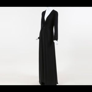Halston Heritage Jersey Knit V Neck Dress